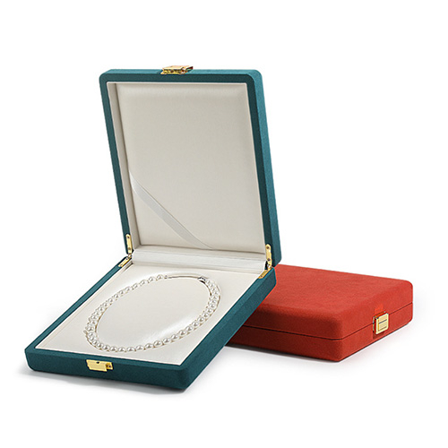 High-grade microfiber pearl box jewelry packaging box spot wholesale high-end jewelry set box