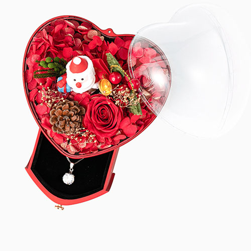 Creative Rose Gift Box Necklace Ring Christmas Box