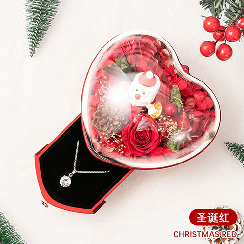 Creative Rose Gift Box Necklace Ring Christmas Box