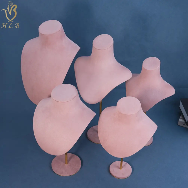 Adjustable Metal necklace display jewelry mannequin display set jewellery mannequin Neck jewelry stand