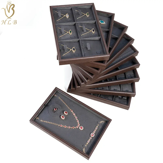 Canton Factory OEM Faux Wooden jewellery tray custom necklace display tray jewelry tray personalized