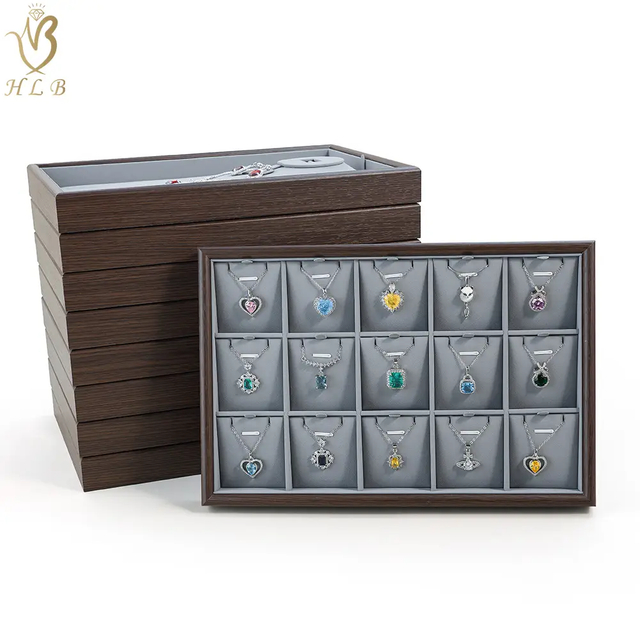 Manufacturer Ultra Cost-effective Faux Wooden jewelry tray custom pendant display tray jewellery tray organizer