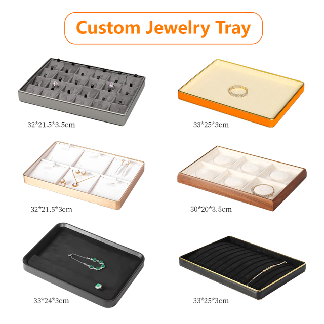 Manufacturer Cost-effective Metallic jewelry tray custom necklace display tray jewellery tray organizer