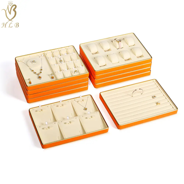 Manufacturer Metallic Luxury brand jewelry organizer tray velvet necklace jewellery tray custom