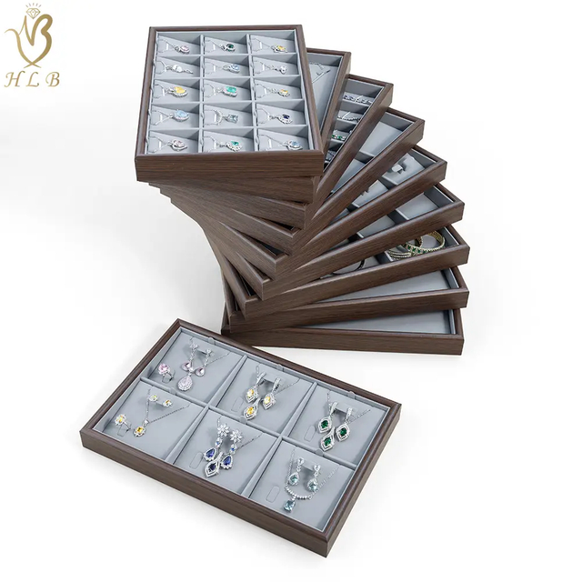 Manufacturer Ultra Cost-effective Faux Wooden jewelry tray custom pendant display tray jewellery tray organizer